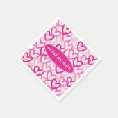 Serviette En Papier Preppy Hearts Pink (Coin)