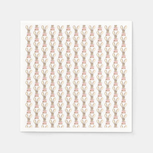 Serviette En Papier Preppy Little Rose Bow Baby shower fille Rabbit