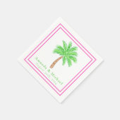 Serviette En Papier Preppy Palm Tree Mariage tropical (Coin)