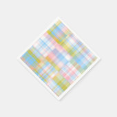 Serviette En Papier Preppy Patchwork Look Madras Pastel (Coin)