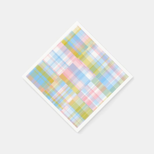 Serviette En Papier Preppy Patchwork Look Madras Pastel (Coin)