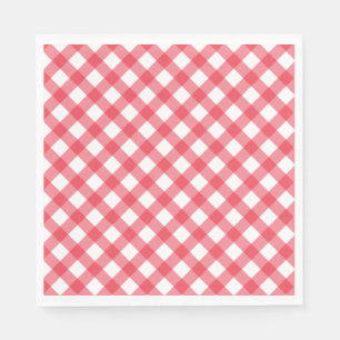 Serviette En Papier Preppy Picnic Red Plaid En vichy Party