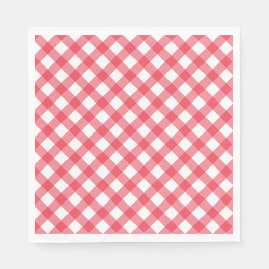 Serviette En Papier Preppy Picnic Red Plaid En vichy Party (Devant)