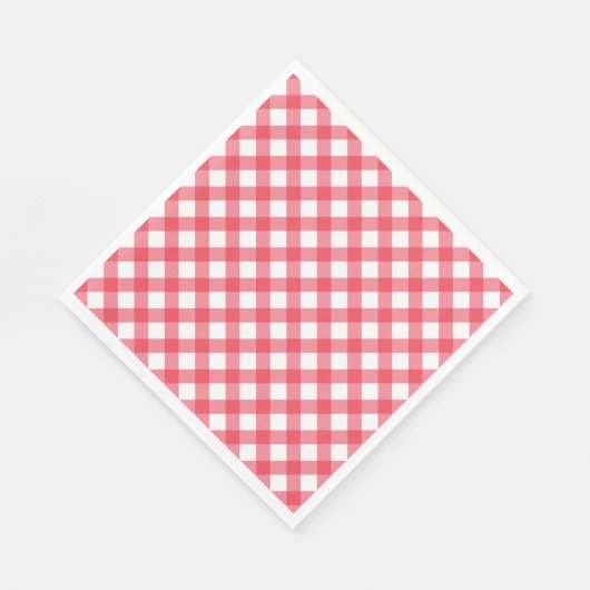 Serviette En Papier Preppy Picnic Red Plaid En vichy Party (Coin)