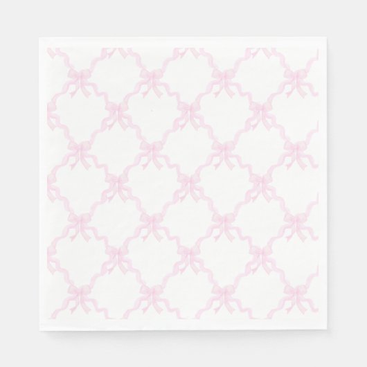Serviette En Papier Preppy Pink Bows Trellis Premier anniversaire Ribb (Devant)