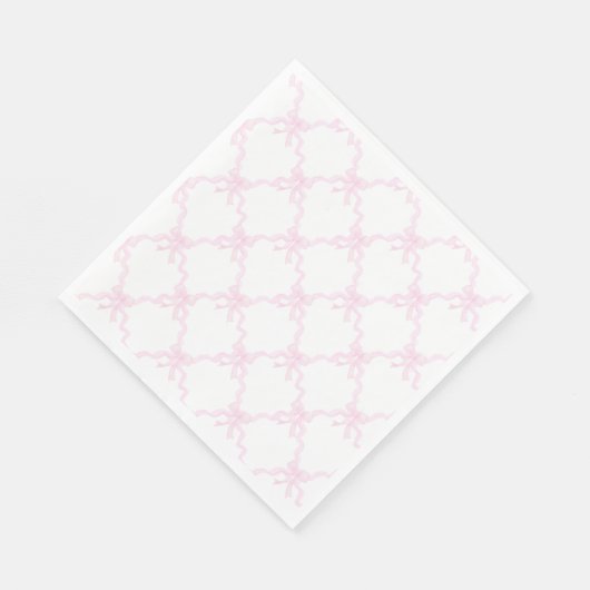 Serviette En Papier Preppy Pink Bows Trellis Premier anniversaire Ribb (Coin)