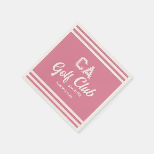 Serviette En Papier Preppy Pink Golf Club Custom Crest Party (Coin)