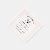 Serviette En Papier Preppy Pink Tennis Country Club Baby shower (Coin)