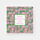 Serviette En Papier Preppy Read Between Wines Book Club Rose (Devant)