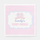 Serviette En Papier Preppy Rodeo First Birthday Cowgirl Boots (Devant)