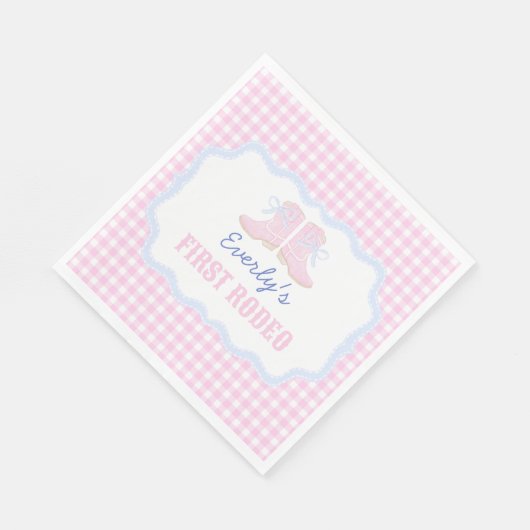 Serviette En Papier Preppy Rodeo First Birthday Cowgirl Boots (Coin)