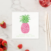 Serviette En Papier Preppy Rose Ananas Stars Mariage personnalisé (En situation)