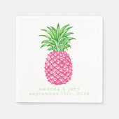 Serviette En Papier Preppy Rose Ananas Stars Mariage personnalisé (Devant)