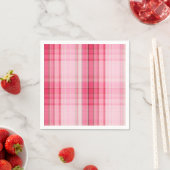 Serviette En Papier Preppy rose Plaid Blush Madras Candy Pink Classic (En situation)