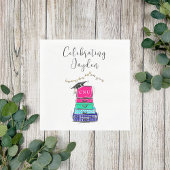 Serviette En Papier Preppy Script High School Graduation Suitcase 2023