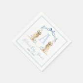 Serviette En Papier Preppy Southern Blue Boy Baby shower Chien (Coin)