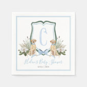 Serviette En Papier Preppy Southern Blue Boy Baby shower Chien (Devant)