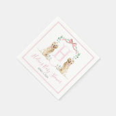 Serviette En Papier Preppy Southern Rose Girl Baby shower chien (Coin)