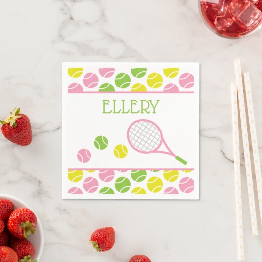Serviette En Papier Preppy Tennis Personnalisé Party Napkins (En situation)