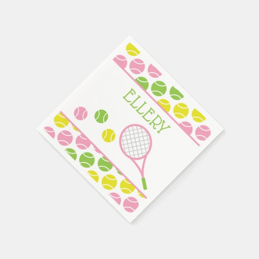 Serviette En Papier Preppy Tennis Personnalisé Party Napkins (Coin)