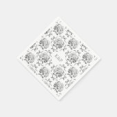 Serviette En Papier Preppy Toile Hydrangea Bow avec nom (Coin)