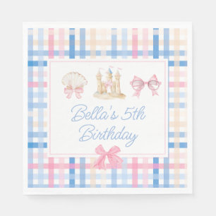 Serviette En Papier Preppy Watercolor Beach Party