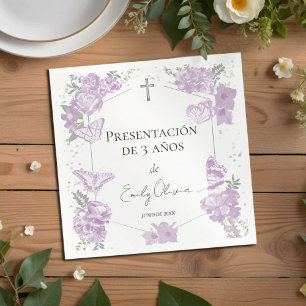 Serviette En Papier Presentación de 3 años Napkins Papillons
