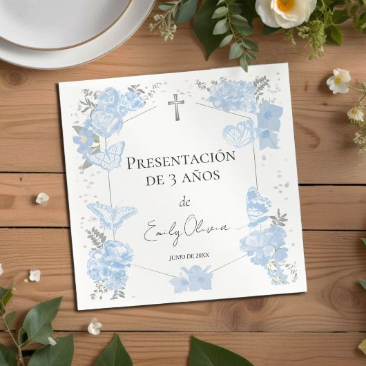 Serviette En Papier Presentación de 3 años Napkins Papillons