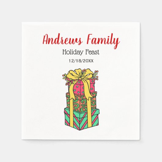 Serviette En Papier Présentations de Noël enroulées empilées Noël (Devant)