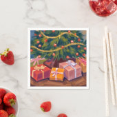 Serviette En Papier Présents sous la fête de Noël Arbre (En situation)