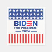 Serviette En Papier Président Biden élection 2024 Rouge et Bleu (Devant)