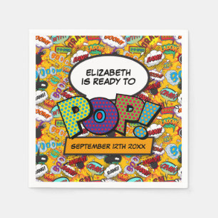 Serviette En Papier Prêt à éclater Fun Moderne Fête bébé Livre de band