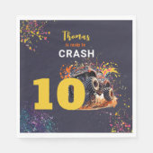 Serviette En Papier Prêt à écraser monster camion sombre anniversaire (Devant)