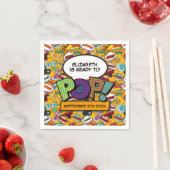 Serviette En Papier Prêt À Pop Amusant Moderne Baby shower De Livres C (En situation)