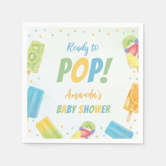 Serviette En Papier Prêt À Pop Baby shower Popsicle Serviettes (Devant)
