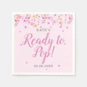 Serviette En Papier Prêt à pop bébé fille douche rose Fleur (Devant)