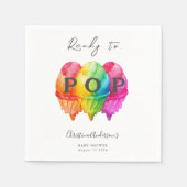 Serviette En Papier Prêt à pop crème glacée Gradient Baby shower rose (Devant)