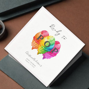 Serviette En Papier Prêt à pop crème glacée Gradient Baby shower rose