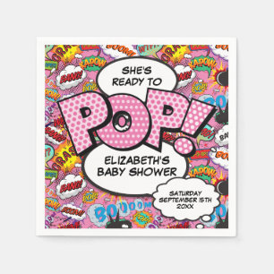 Serviette En Papier Prête à éclore Baby Shower Rose Bande dessinée