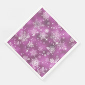 Serviette En Papier Prettiest Snowflakes Motif Orchid rose ID846 (Coin)