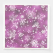 Serviette En Papier Prettiest Snowflakes Motif Orchid rose ID846 (Devant)