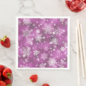 Serviette En Papier Prettiest Snowflakes Motif Orchid rose ID846 (En situation)