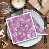 Serviette En Papier Prettiest Snowflakes Motif Orchid rose ID846