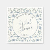 Serviette En Papier Pretty Blue Floral Bridal Shower (Devant)