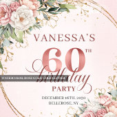 Serviette En Papier Pretty Boho Dusty Pink Eucalyptus 60th Birthday  