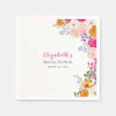 Serviette En Papier Pretty Boho Wildflowers Bridal Shower (Devant)