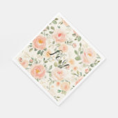 Serviette En Papier Pretty Cream Peach Floral Bridal Shower (Coin)