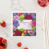 Serviette En Papier Pretty Floral Framed Roses Text Box Custom (En situation)