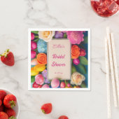 Serviette En Papier Pretty Floral Framed Roses Tulips Hydrangea Event  (En situation)