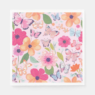 Serviette En Papier Pretty Flowers Napkin, Parfait pour l'été